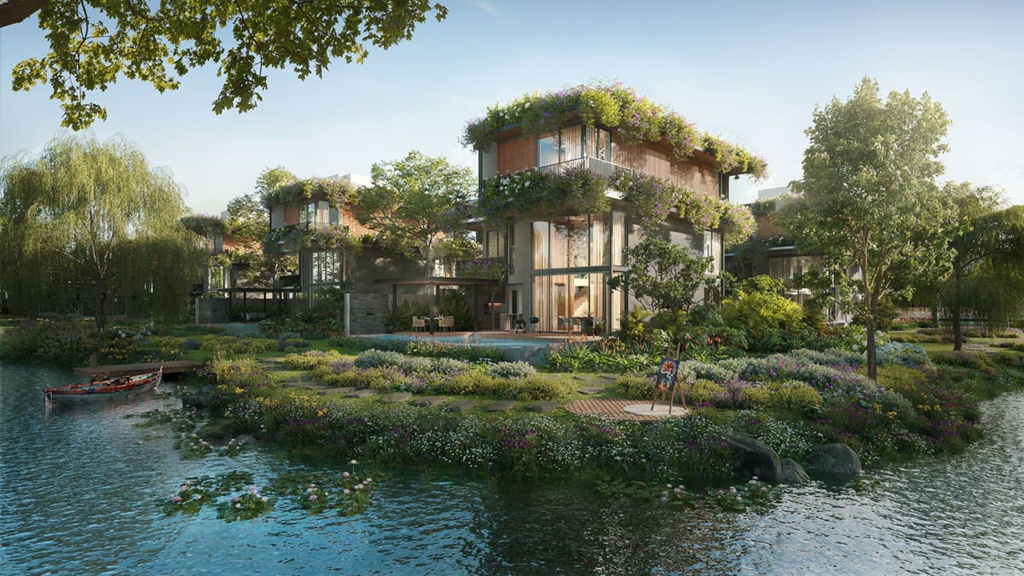 Kiến trúc biệt thự đơn lập ven sông tại Forestia Park