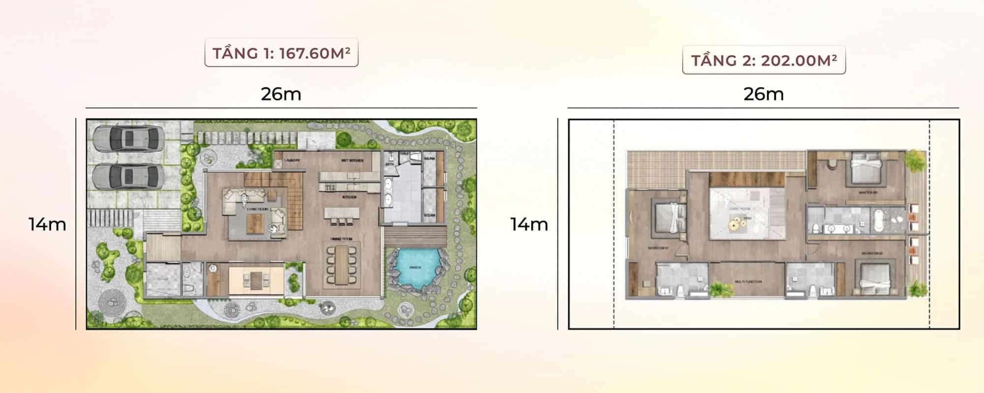 Layout biệt thự đơn lập tại Forestia Park