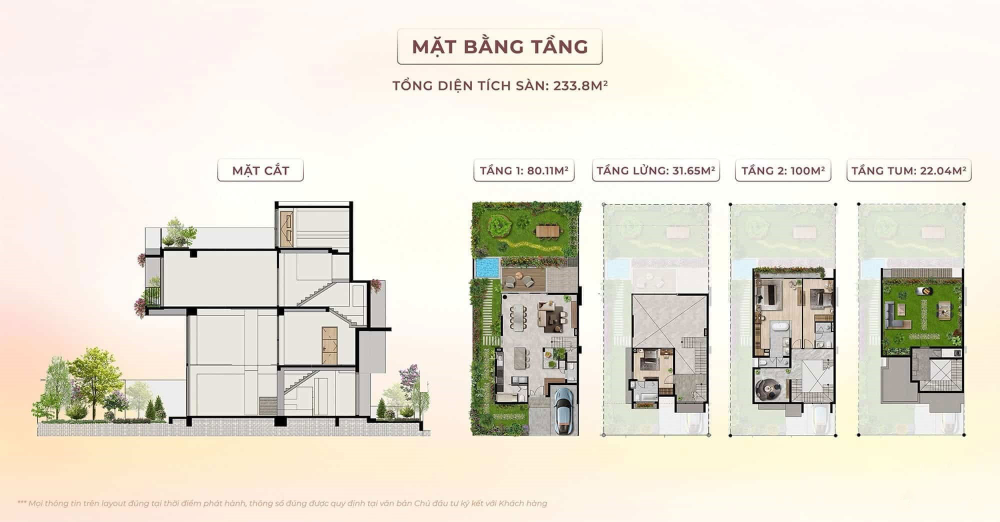 Mặt bằng tầng biệt thự song lập tại Forestia Park