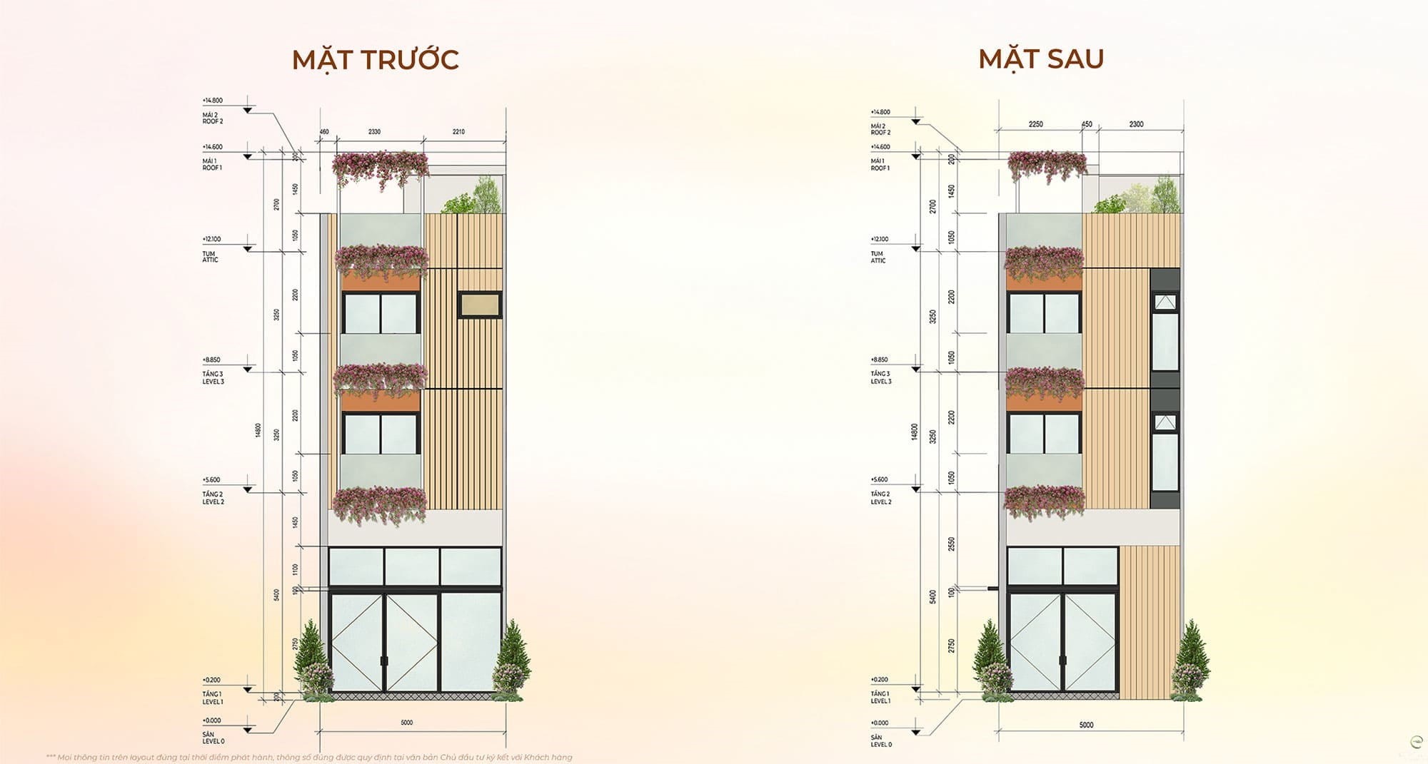 Mặt cắt đứng Shophouse Forestia Park