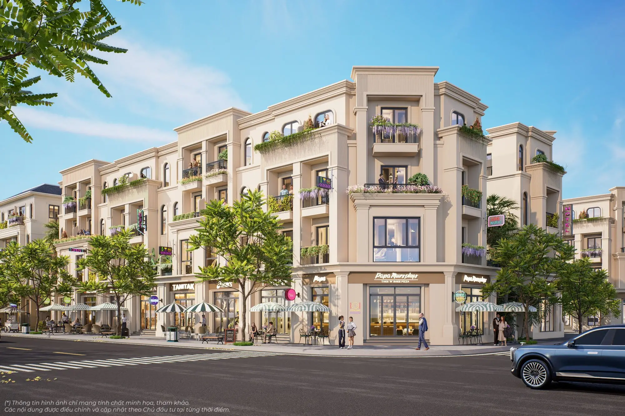 Phối cảnh dãy Shophouse thương mại tại Forestia Park