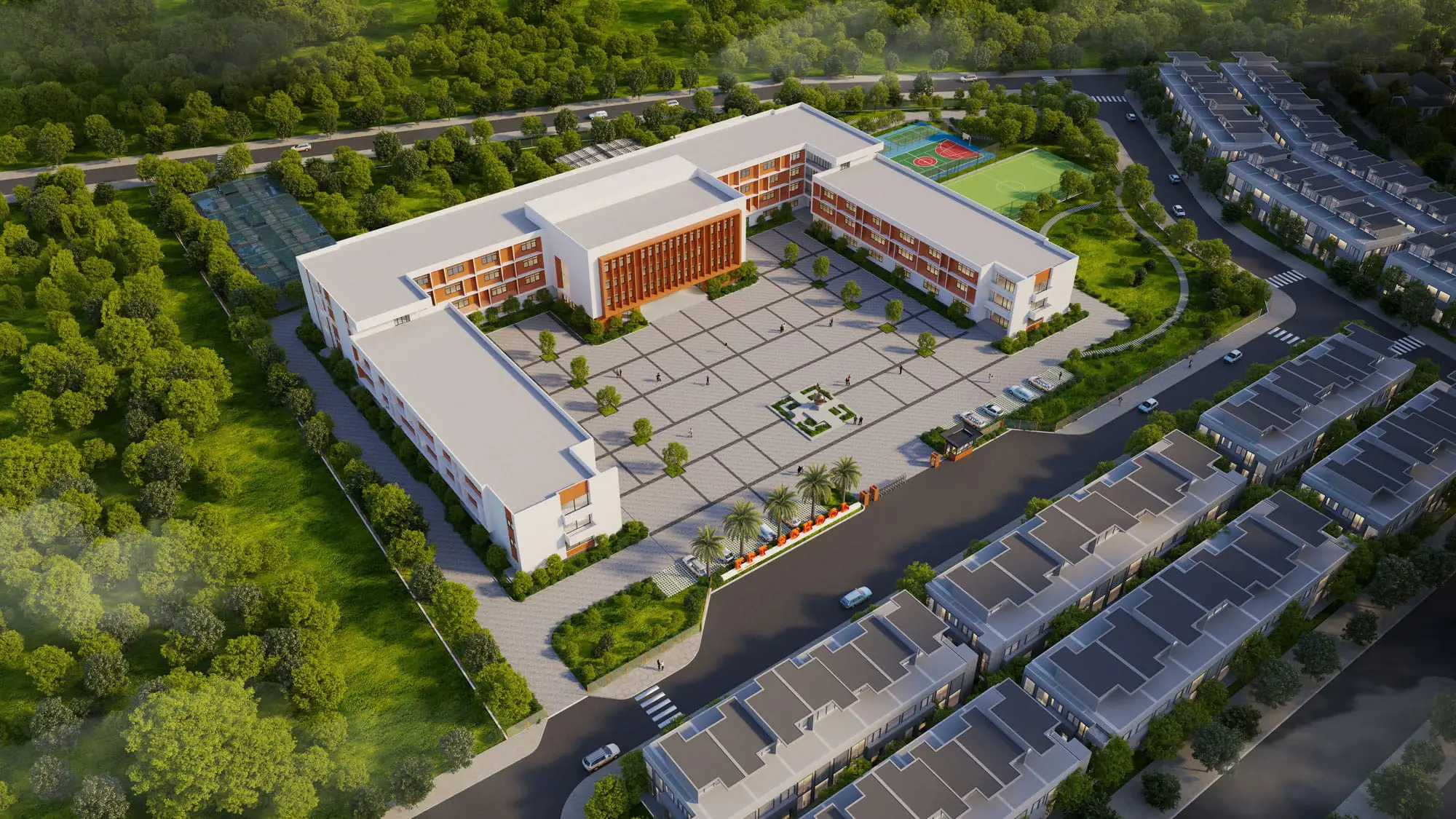 Phối cảnh trường học liên cấp tại Forestia Park